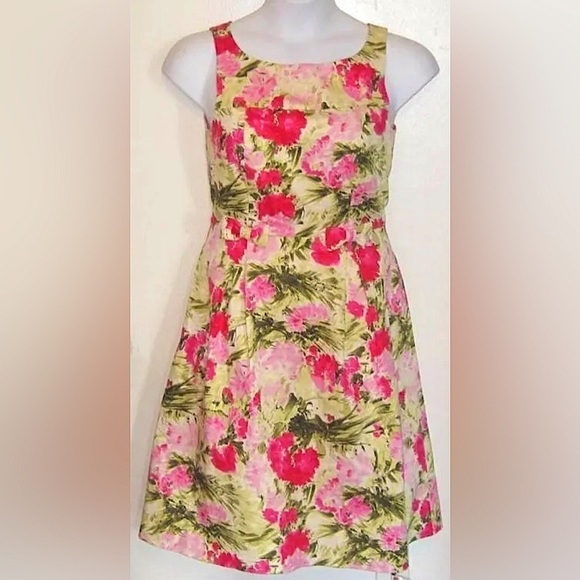 Peter Nygard Dresses & Skirts - Peter Nygard Floral Pleat Dress with Bows